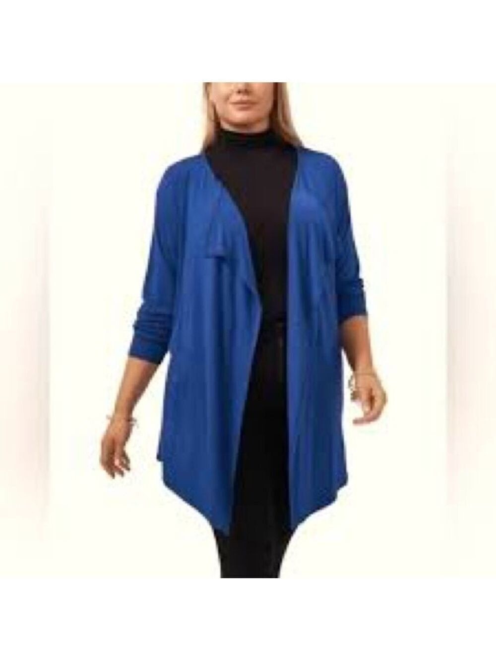 Vince Camuto Blue Open Front Cardigan Sweater Sz 1X